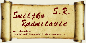 Smiljko Radmilović vizit kartica